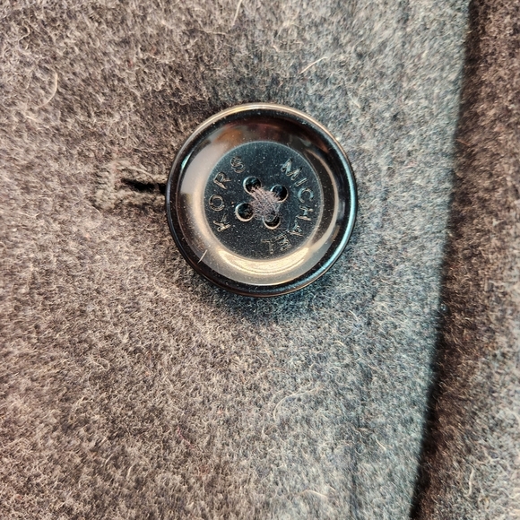 MICHAEL KORS Womens Double Chested 60% Wool Blend Pea Coat Sz XL Grey - Picture 7 of 9